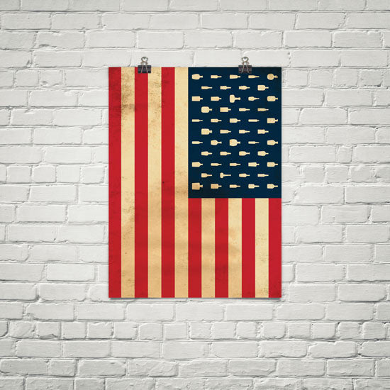 Bourbon Patriot Flag – 18x24" Poster