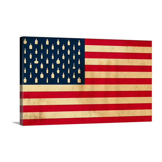 Bourbon Patriot Flag – 24x36" Canvas Wrap