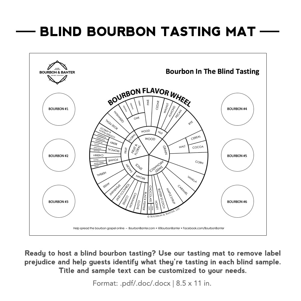 Bourbon Flavor Wheel & Tasting Mat Templates