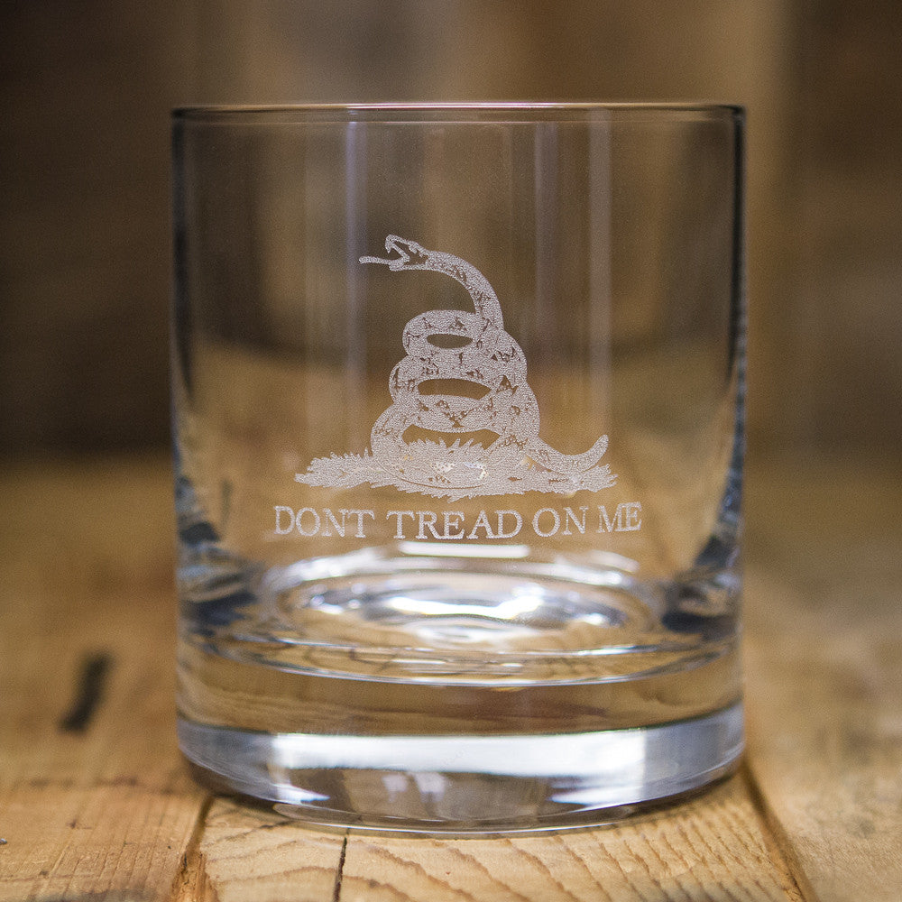 'Dont Tread On Me' Rocks Glass